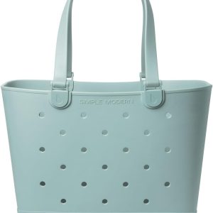 Simple Modern Extra-Large Beach Bag | Waterproof Getaway Rubber Tote with Zipper Pocket for Travel, Pool, Boat, Groceries, Sports | Sea Glass Sage