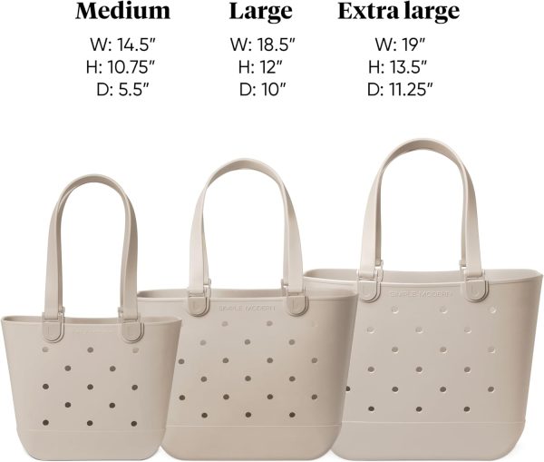 Simple Modern Extra-Large Beach Bag | Waterproof Getaway Rubber Tote with Zipper Pocket for Travel, Pool, Boat, Groceries, Sports | Sea Glass Sage - Image 3