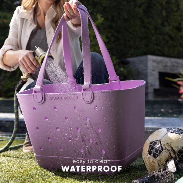 Simple Modern Extra-Large Beach Bag | Waterproof Getaway Rubber Tote with Zipper Pocket for Travel, Pool, Boat, Groceries, Sports | Sea Glass Sage - Image 8