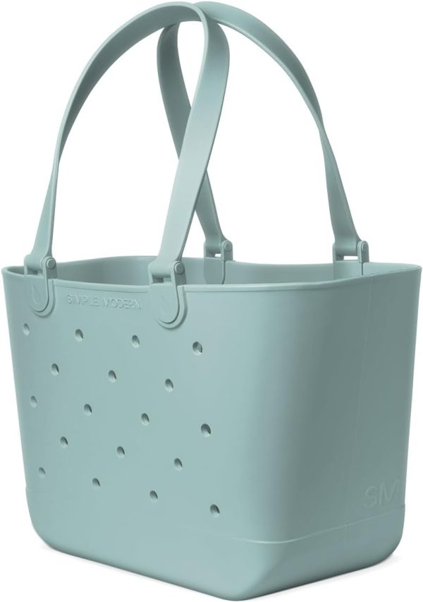 Simple Modern Extra-Large Beach Bag | Waterproof Getaway Rubber Tote with Zipper Pocket for Travel, Pool, Boat, Groceries, Sports | Sea Glass Sage - Image 11