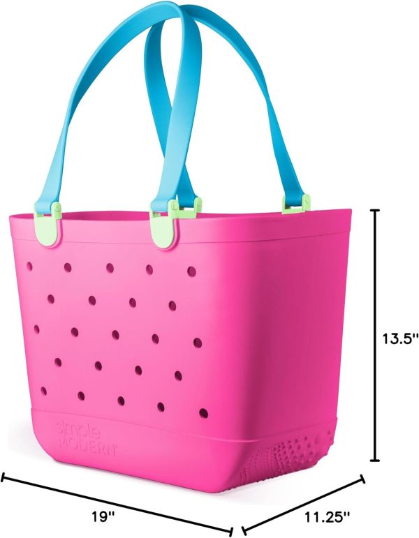 Simple Modern Extra-Large Beach Bag | Waterproof Getaway Rubber Tote with Zipper Pocket for Travel, Pool, Boat, Groceries, Sports | Sea Glass Sage - Image 80