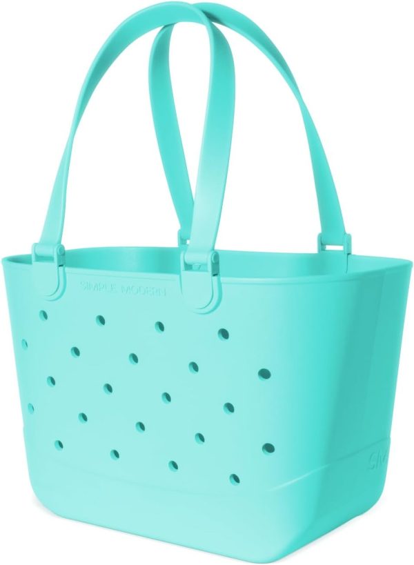 Simple Modern Extra-Large Beach Bag | Waterproof Getaway Rubber Tote with Zipper Pocket for Travel, Pool, Boat, Groceries, Sports | Sea Glass Sage - Image 84