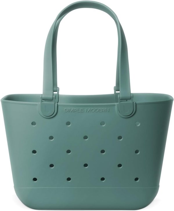 Simple Modern Extra-Large Beach Bag | Waterproof Getaway Rubber Tote with Zipper Pocket for Travel, Pool, Boat, Groceries, Sports | Sea Glass Sage - Image 98