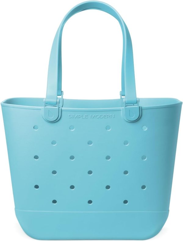 Simple Modern Extra-Large Beach Bag | Waterproof Getaway Rubber Tote with Zipper Pocket for Travel, Pool, Boat, Groceries, Sports | Sea Glass Sage - Image 105