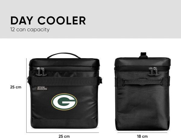 Simple Modern Officially Licensed NFL Green Bay Packers Day Cooler for 12 Cans | Soft Insulated Ice Chest with Carrying Strap & Handle | Lunch Box Travel, Work, Game Day | 11 Liter | Green Bay Packers - Image 2