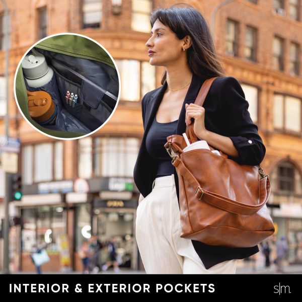 Simple Modern Vegan Leather Tote Bag for Women - Image 6
