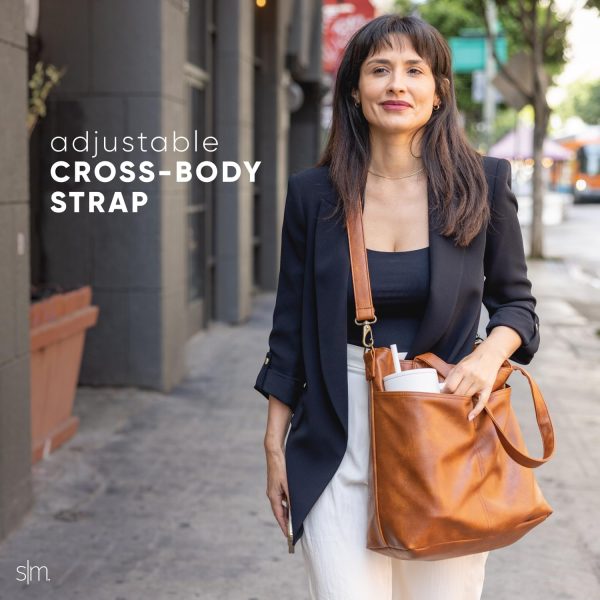 Simple Modern Vegan Leather Tote Bag for Women - Image 8