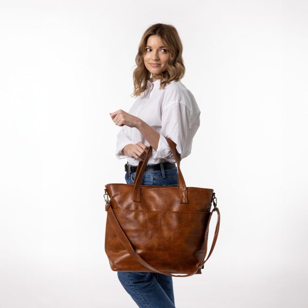 Simple Modern Vegan Leather Tote Bag for Women - Image 14