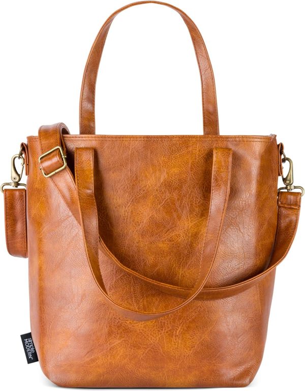 Simple Modern Vegan Leather Tote Bag for Women - Image 18
