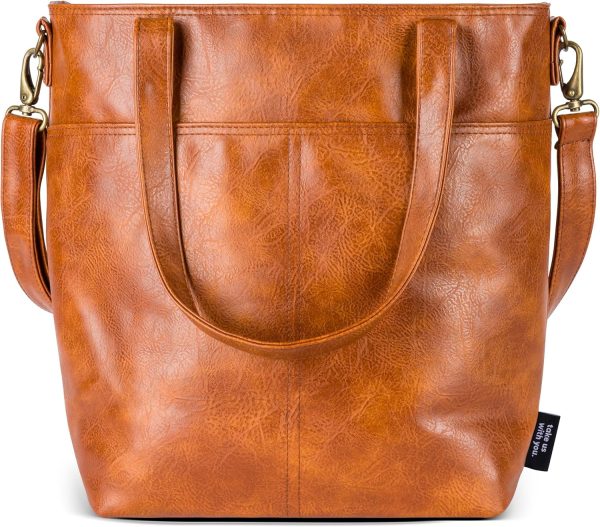Simple Modern Vegan Leather Tote Bag for Women - Image 19