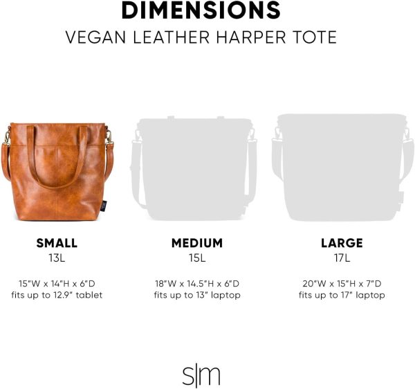 Simple Modern Vegan Leather Tote Bag for Women - Image 20