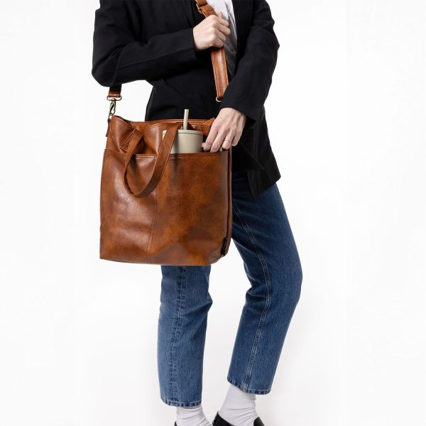 Simple Modern Vegan Leather Tote Bag for Women - Image 23