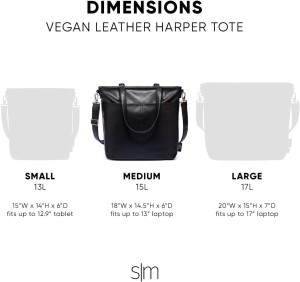 Simple Modern Vegan Leather Tote Bag for Women - Image 35