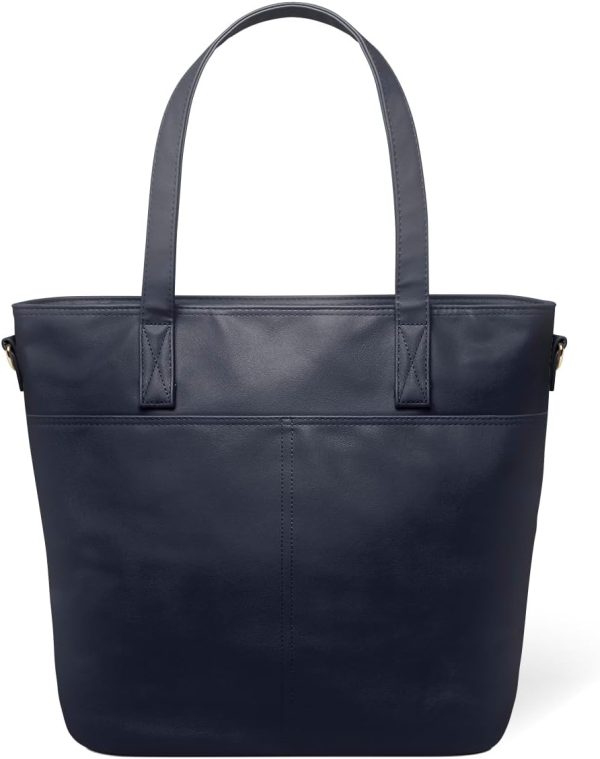Simple Modern Vegan Leather Tote Bag for Women | Medium Work Purse with Compartments & Laptop Sleeve - Image 10