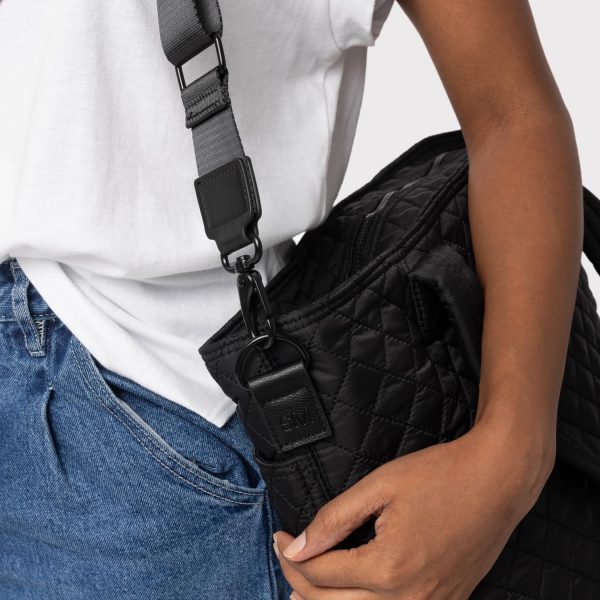 Simple Modern Quilted Tote Bag for Women | Medium Size w/Compartments & Laptop Sleeve | Adjustable Strap | Zipper Top - Image 4