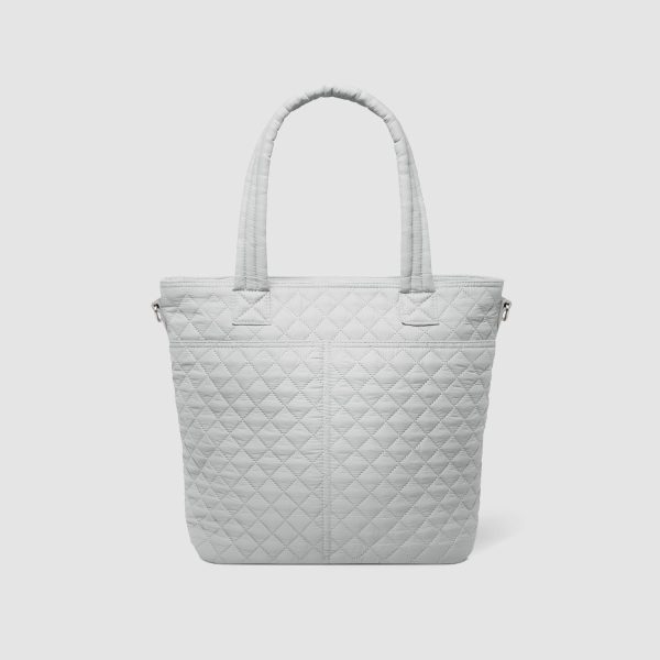 Simple Modern Quilted Tote Bag for Women | Medium Size w/Compartments & Laptop Sleeve | Adjustable Strap | Zipper Top - Image 16