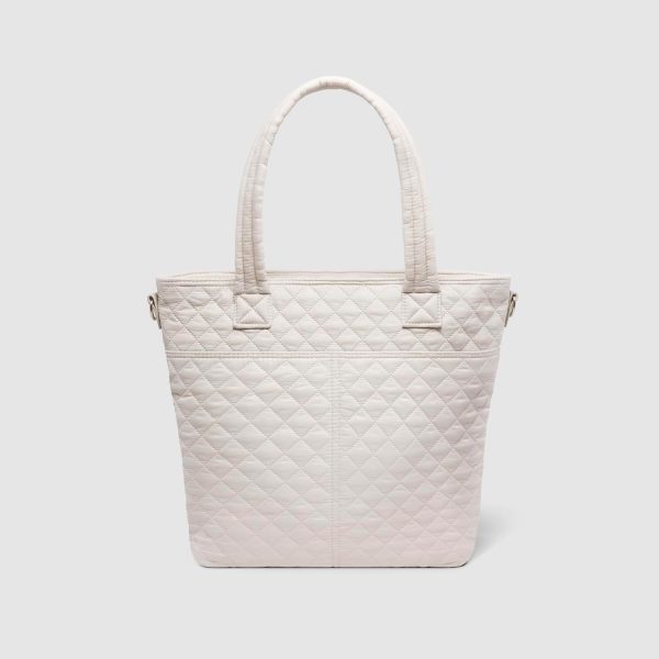 Simple Modern Quilted Tote Bag for Women | Medium Size w/Compartments & Laptop Sleeve | Adjustable Strap | Zipper Top - Image 22
