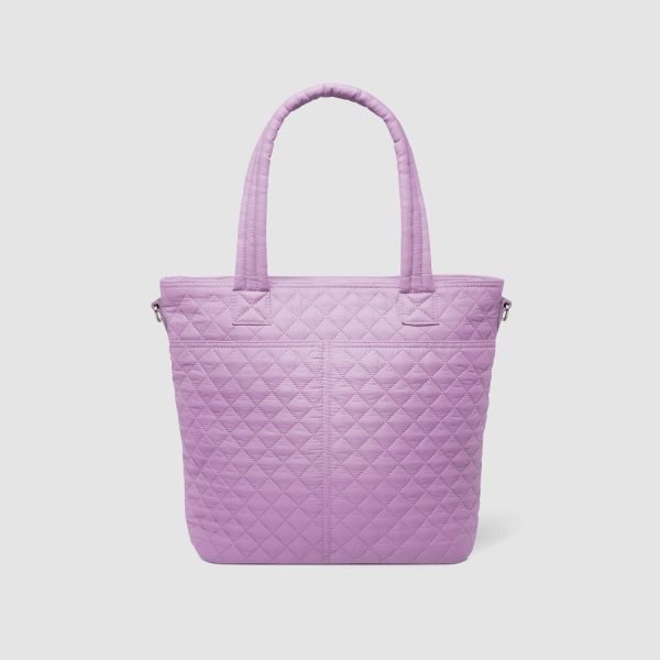 Simple Modern Quilted Tote Bag for Women | Medium Size w/Compartments & Laptop Sleeve | Adjustable Strap | Zipper Top - Image 30
