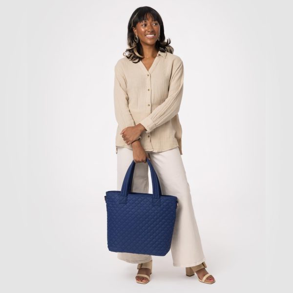 Simple Modern Quilted Tote Bag for Women | Medium Size w/Compartments & Laptop Sleeve | Adjustable Strap | Zipper Top - Image 33