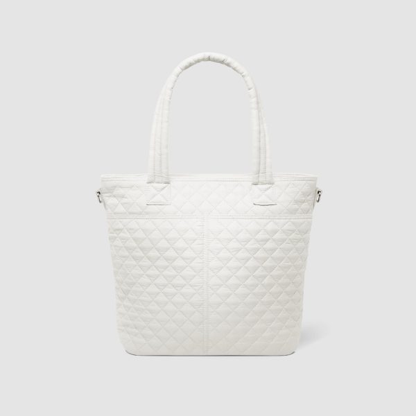 Simple Modern Quilted Tote Bag for Women | Medium Size w/Compartments & Laptop Sleeve | Adjustable Strap | Zipper Top - Image 39