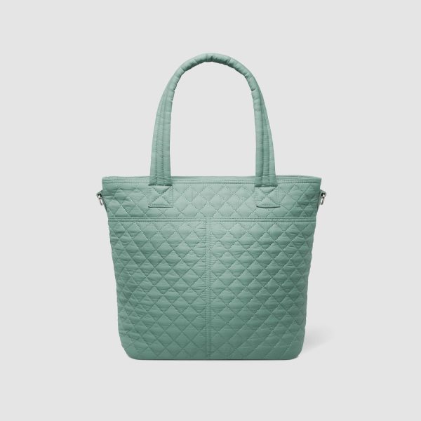 Simple Modern Quilted Tote Bag for Women | Medium Size w/Compartments & Laptop Sleeve | Adjustable Strap | Zipper Top - Image 41