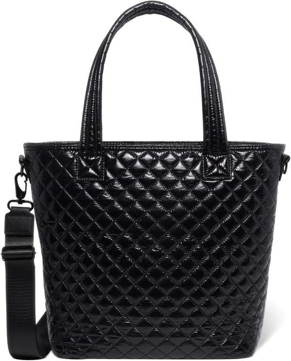 Simple Modern Quilted Tote Bag for Women | Medium Size w/Compartments & Laptop Sleeve | Adjustable Strap | Zipper Top - Image 42