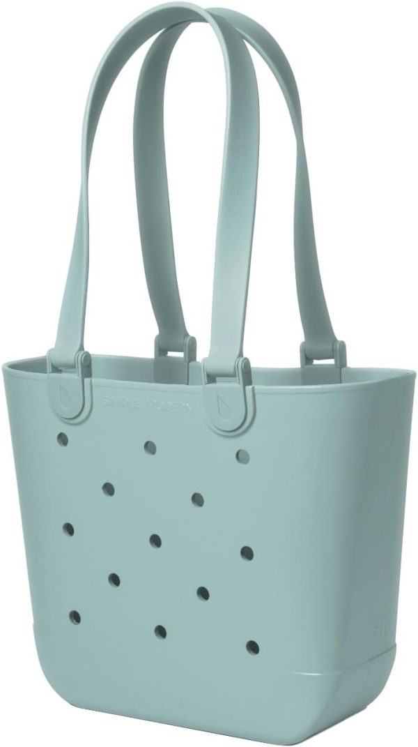 Simple Modern Medium Beach Bag | Waterproof Getaway Rubber Tote with Zipper Pocket for Travel, Pool, Boat, Groceries, Sports | Almond Birch - Image 16