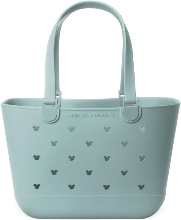 Simple Modern Medium Beach Bag | Waterproof Getaway Rubber Tote with Zipper Pocket for Travel, Pool, Boat, Groceries, Sports | Almond Birch - Image 36