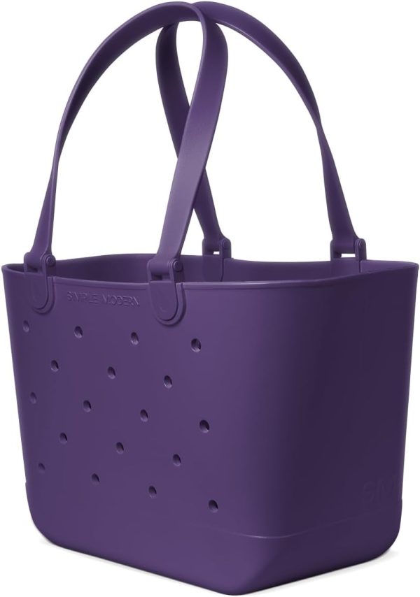 Simple Modern Medium Beach Bag | Waterproof Getaway Rubber Tote with Zipper Pocket for Travel, Pool, Boat, Groceries, Sports | Almond Birch - Image 65
