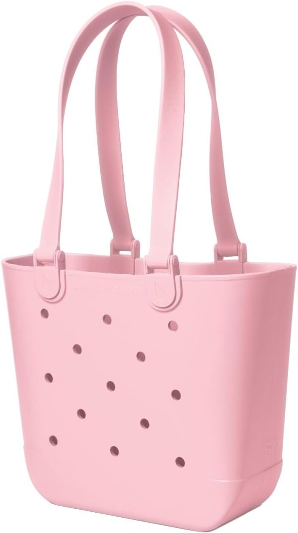 Simple Modern Medium Beach Bag | Waterproof Getaway Rubber Tote with Zipper Pocket for Travel, Pool, Boat, Groceries, Sports | Almond Birch - Image 71