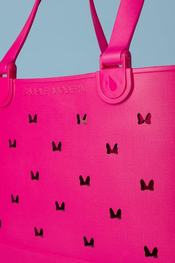 Simple Modern Medium Beach Bag | Waterproof Getaway Rubber Tote with Zipper Pocket for Travel, Pool, Boat, Groceries, Sports | Almond Birch - Image 75