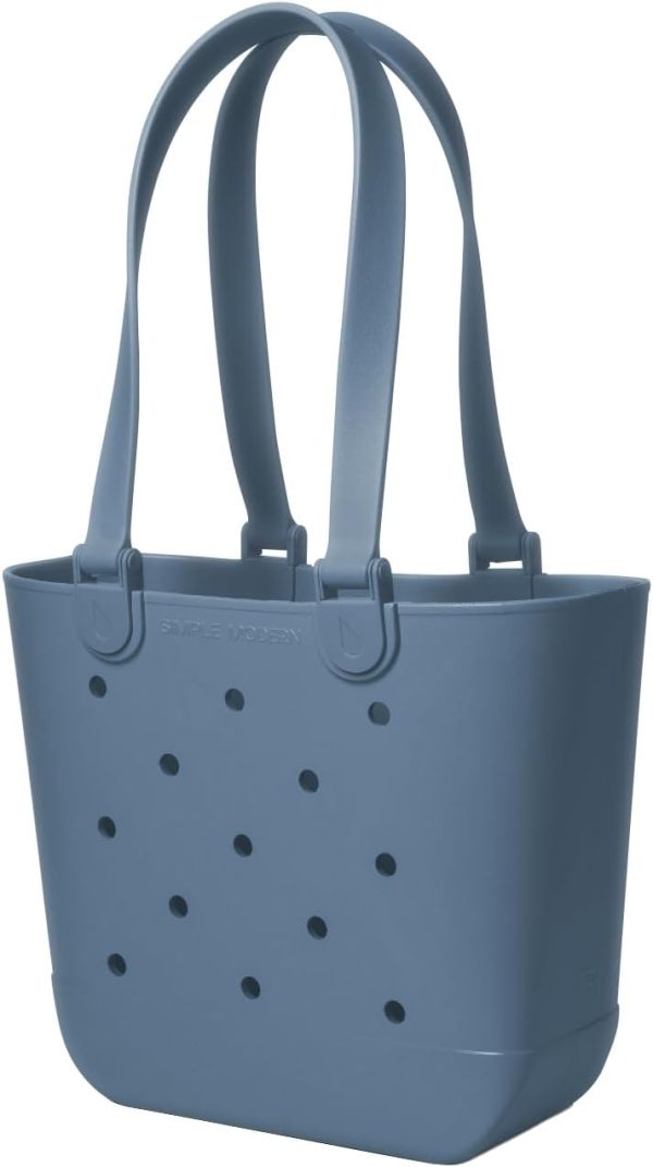 Simple Modern Medium Beach Bag | Waterproof Getaway Rubber Tote with Zipper Pocket for Travel, Pool, Boat, Groceries, Sports | Almond Birch - Image 98