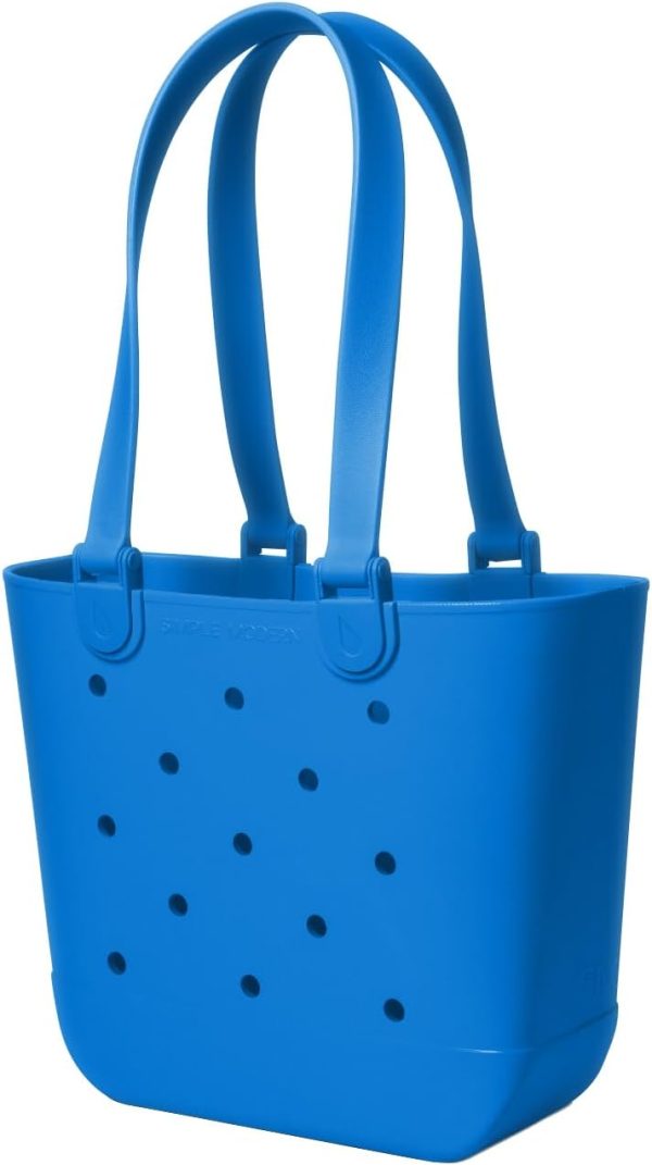 Simple Modern Medium Beach Bag | Waterproof Getaway Rubber Tote with Zipper Pocket for Travel, Pool, Boat, Groceries, Sports | Almond Birch - Image 100